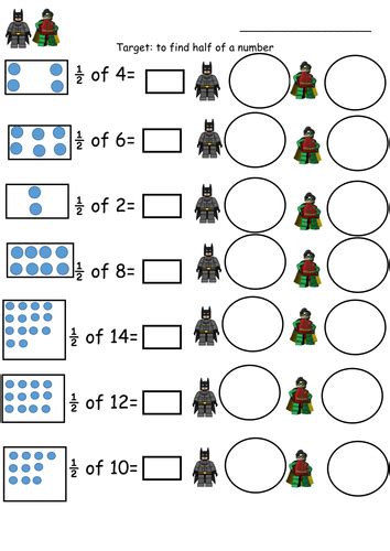 Halving Numbers Worksheet Tes