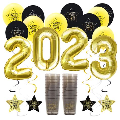 Happy New Year Silvester Neujahr Party Feier Deko Set 2023