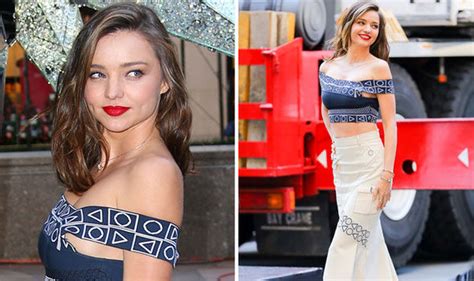 Miranda Kerr Comes Close To A Nip Slip As She Flashes Side Boob In Patterned Crop Top