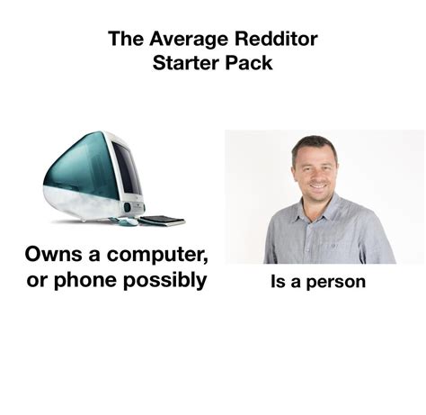 The Average Redditor Starter Pack Rtechnicallythetruth