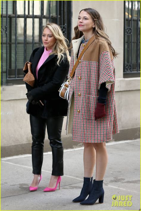 Hilary Duff And Sutton Foster Step Out In Style While Filming Younger