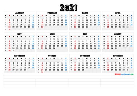 The 12 months calendars print out on 12 pages. 2021 Calendar With Week Number Printable Free : Week ...