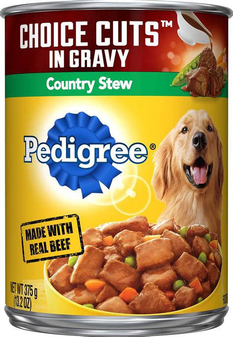 Buy several kinds and let your cat tell you which flavor and style they like best. Pedigree Choice Cuts in Gravy Country Stew Canned Dog Food ...
