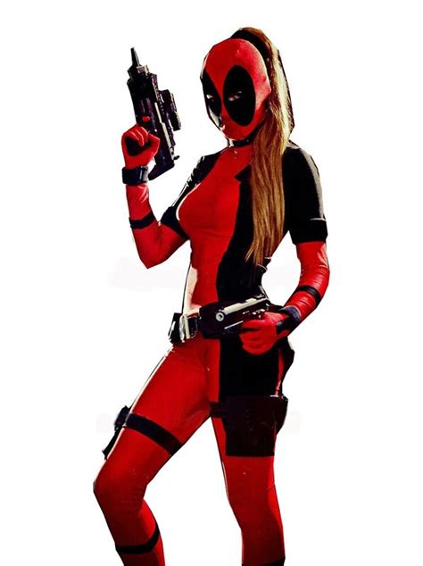 Dp831 Lady Deadpool Costume Pattern Lycra Spandex Superhero Costume Unisex Fetish Zentai Suits