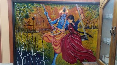 Love Affection Radha Krishna Glass Painting Youtube