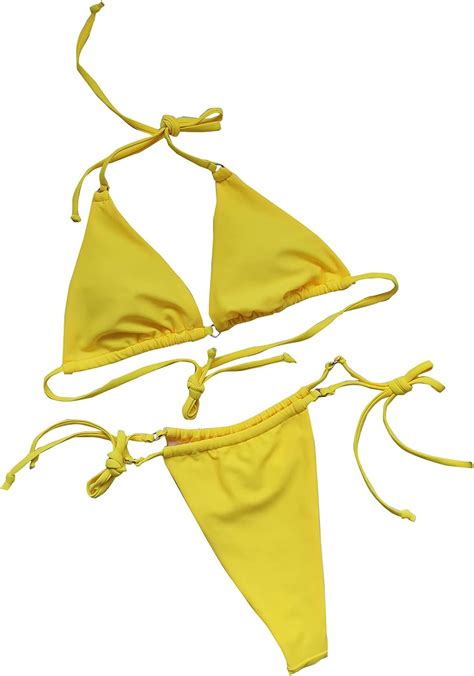 Caritierily Damen Bikini Set zum Schnüren Zweiteiliger Badeanzug sexy