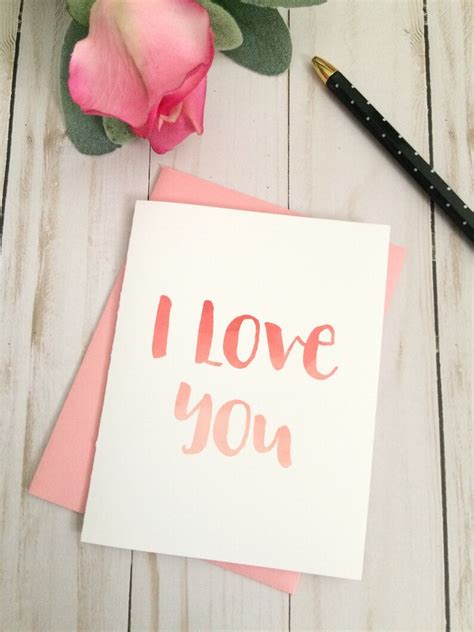 I Love You Printable Valentines Day Card Downloadable Etsy