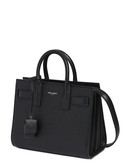 Saint Laurent Nano Sac De Jour Grained Leather Bag In Black Lyst