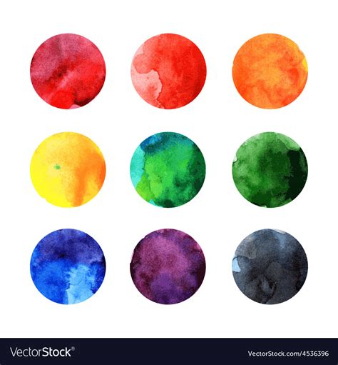 Colorful Watercolor Circles Royalty Free Vector Image