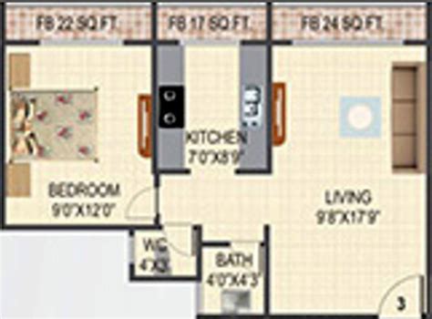 662 Sq Ft 1 Bhk Floor Plan Image Yushan Realty Ventures Maple Casa