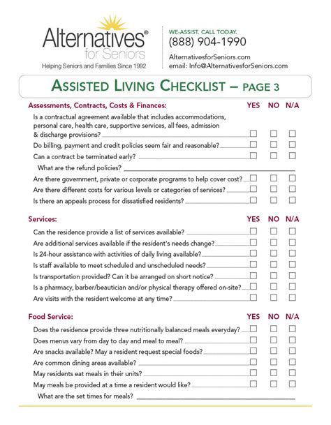 Assisted Living Checklist Alternatives For Seniors