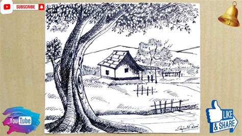 Pen And Ink Drawing Ideas Easy Pen And Ink Landscape Drawing Ideas