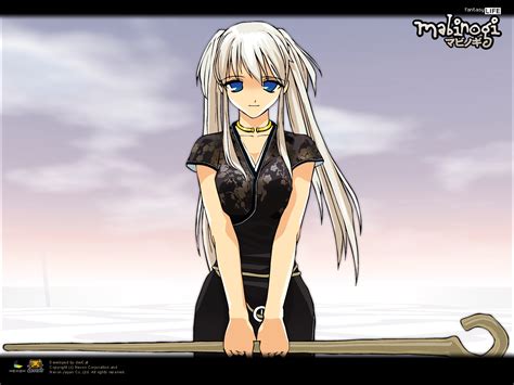 Blue Eyes Choker Clouds Long Hair Mabinogi Nao Sky Twintails White Hair