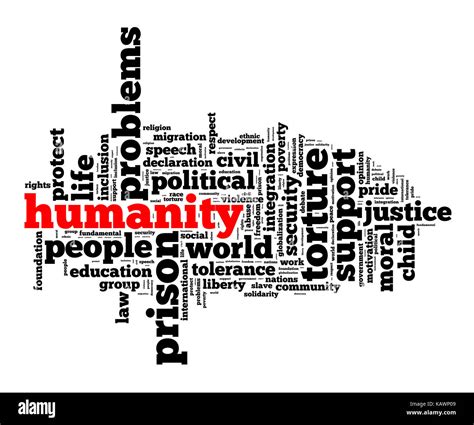 Humanity Word Cloud Concept Over White Background Stock Photo Alamy