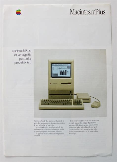 Macintosh Plus Brochure 2 Swe Vintage Apple