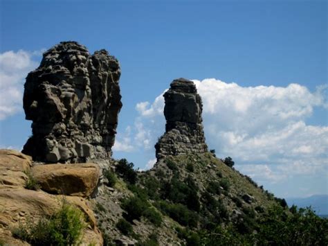 Chimney Rock National Monument And Navajo Reservoir Area Teal Sky