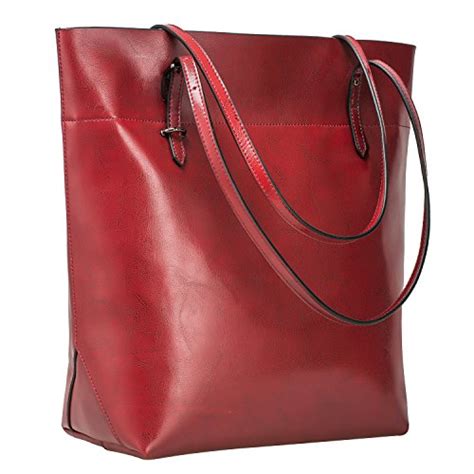 S Zone Vintage Genuine Leather Tote Shoulder Bag Handbag Big Large