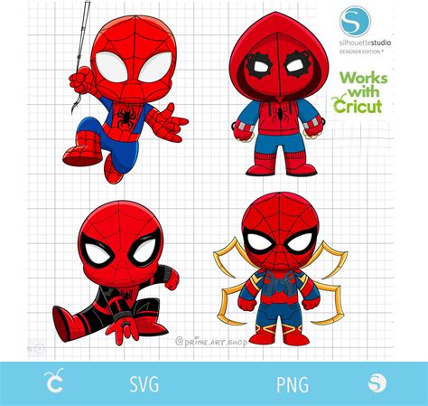 4 Spiderman Cut Files Classic Spiderman Svg Cartoon Spider Inspire