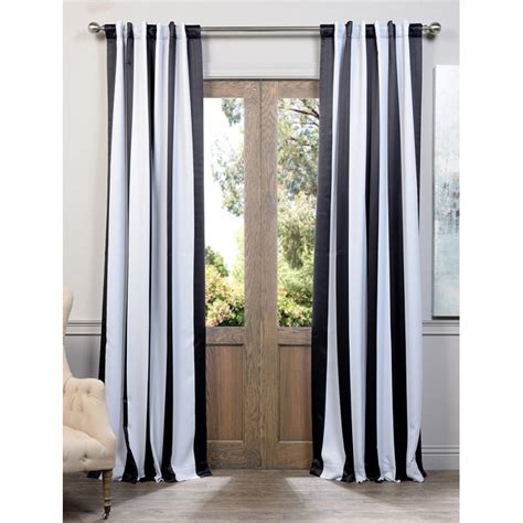 Awning Black And White Stripe Blackout Curtain Curtain