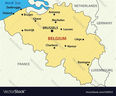 Map Kingdom Of Belgium Royalty Free Vector Image