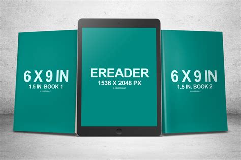 6 X 9 Book Series With Ereader Psd Mockup Covervault