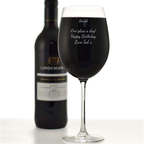 Personalised Giant Wine Glass Holds A Full Bottle Of Wine