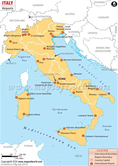International Airports In Italy Map Map Vector