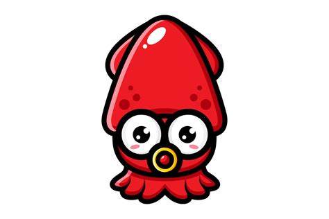 Cartoon Cute Squid Character Design Graphic By Jonnyleaf14 · Creative Fabrica