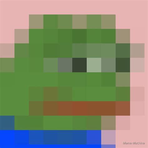 It measures 3.5 diagonally, and has a resolution of 720x720. "Pixel Pepe" by Meme Machine | Redbubble