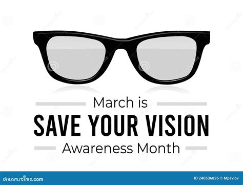 Save Your Vision Awareness Month Vector Illustration On White Stock