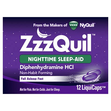 Vicks Zzzquil Nighttime Sleep Aid Liquicaps 12 Count