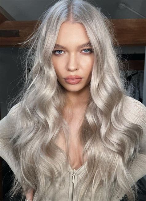 Long Metallic Silver Blonde Hair Dark Silver Hair Silver Hair Color Silver Blonde Grey Hair