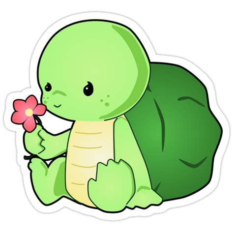 Cute Baby Turtle Vector Drawing Stickers By Lyddiedoodles Redbubble