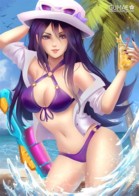 Pool Party Caitlyn Wallpapers Fan Arts League Of Legends LoL Stats