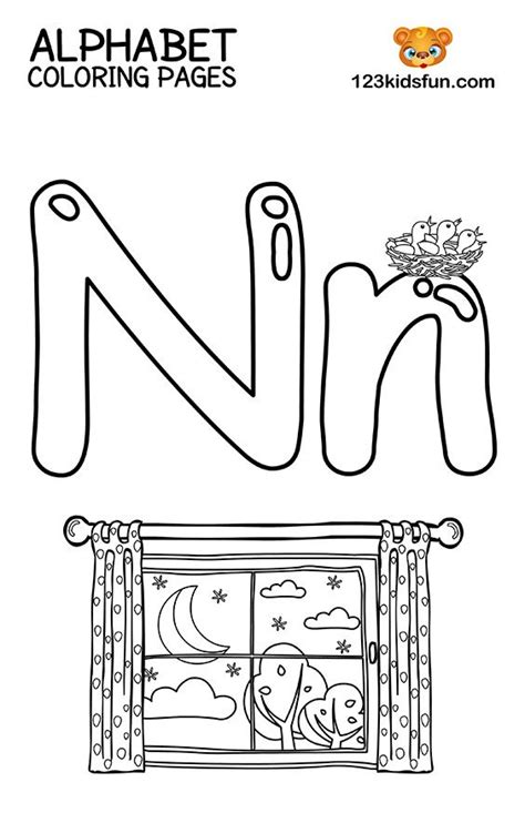 Alphabet Coloring Pages Free Printable N Is For Night If You Are A