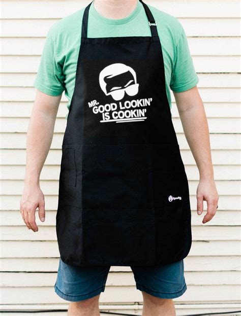 Mr Good Lookin Is Cookin Funny Bbq Grilling Apron Apron Etsy Aprons For Men Grill Apron