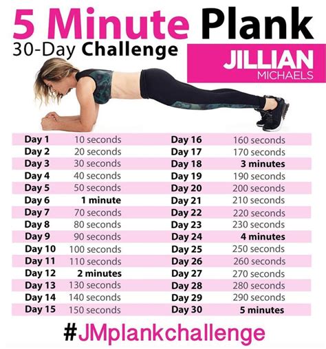 30 Day Plank Challenge Pinspirations Plank Workout Exercise 30