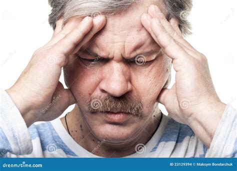 Mature Man Having Very Strong Pain Isolated Stock Images Image 23129394