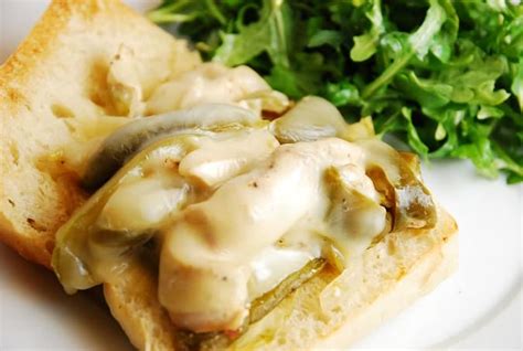 Each bite is tender and delicious! Crock Pot Chicken Philly Cheese Steak Recipe - 6 Points | LaaLoosh