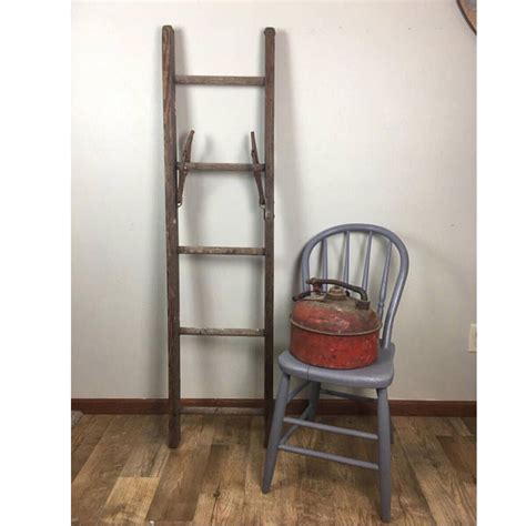 Vintage Barn Ladder Salvaged Antique Decorative Wood Etsy Wood