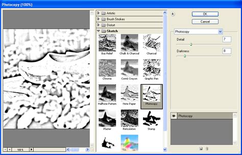 Photoshop isn't magic but it has come a long way since since version 6.01. GUIdebook > ... > Photoshop > Photocopy filter