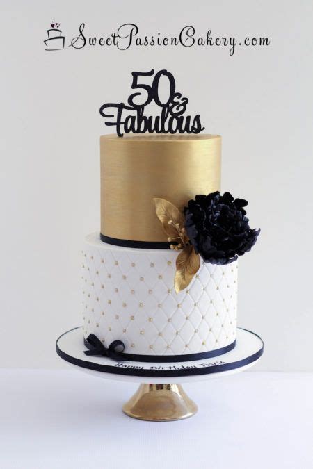 50 And Fabulous Gold And Black Cake 50th Birthday Cake For Women 50th