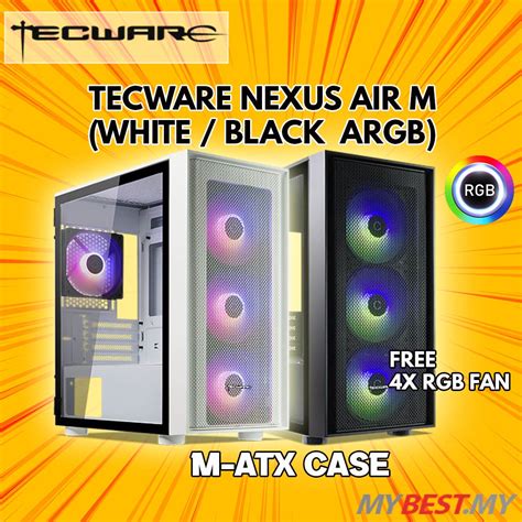 Tecware Nexus Air M Nexus Air M Argb Tg Matx Gaming Case Black