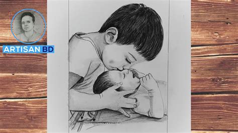 How To Draw Romanntic Love Brother And Sister Pencil Sketch