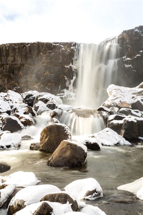 Pingvellir Waterfall Iceland Stock Image Image Of Flowing Outdoors