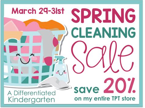 Spring Cleaning Sale 20 Off Everything Differentiated Kindergarten