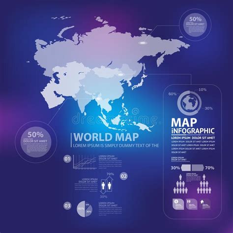 World Map Infographic Design Vector Illustrator Stock Vector