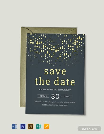 save  date party invitation template word psd