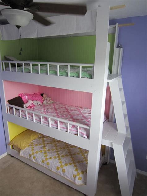 Make A Triple Bunk Bed Diy Bunk Bed Cool Bunk Beds Girls Bunk Beds