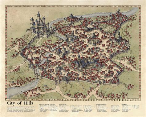 City Of Hills 2015 Challenge Map By Traditionalmaps Fantasy City Map